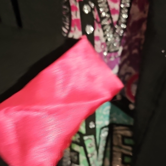 Knitworks Girls Stylish Black Blazer with Pink Accents & Glitter Shirt Size S - Picture 7 of 9